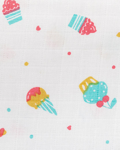 BeeLittle Baby Bath Towel-100% Anti-Bacterial and Double Layered Cotton Fabric-Ice Popsicle