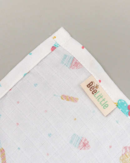BeeLittle Baby Bath Towel-100% Anti-Bacterial and Double Layered Cotton Fabric-Ice Popsicle