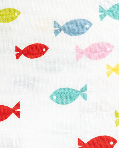 BeeLittle Baby Bath Towel-100% Anti-Bacterial and Double Layered Cotton Fabric-Funky Fish