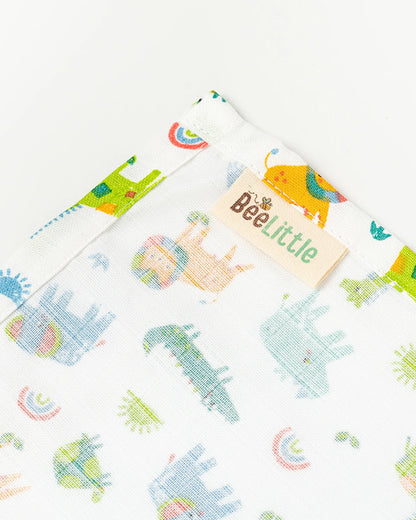 BeeLittle Baby Bath Towel-100% Anti-Bacterial and Double Layered Cotton Fabric-Jungle Wingle