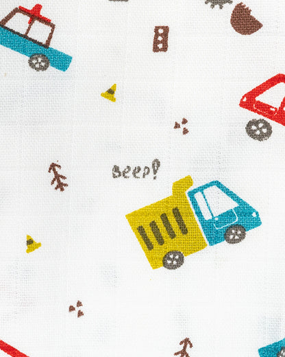 BeeLittle Baby Bath Towel-100% Anti-Bacterial and Double Layered Cotton Fabric-Tanker Truck