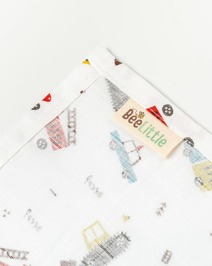 BeeLittle Baby Bath Towel-100% Anti-Bacterial and Double Layered Cotton Fabric-Tanker Truck