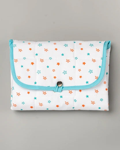 BeeLittle Diaper Changing Mat-With Built-in Pocket-Organic Cotton-Twinkle Twinkle