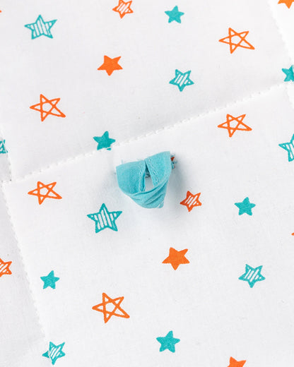 BeeLittle Diaper Changing Mat-With Built-in Pocket-Organic Cotton-Twinkle Twinkle