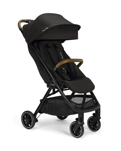 Nuna TRVL Lightweight Baby Stroller-With Cup Holder-One Touch Fold-Compact Size-Pram for 0M+ (Upto 22Kg)-Caviar