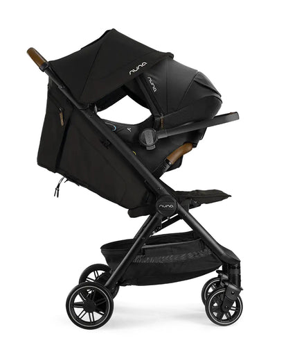 Nuna TRVL Lightweight Baby Stroller-One Touch Fold-Compact Size-Pram for 0M+ (Upto 22Kg)-Caviar