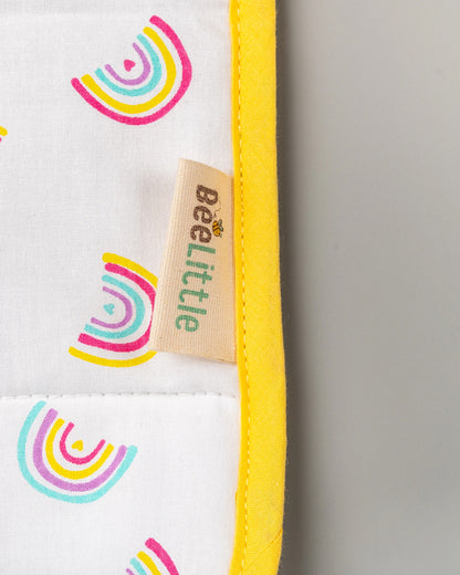 BeeLittle Diaper Changing Mat-With Built-in Pocket-Organic Cotton-Rainbows