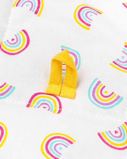 BeeLittle Diaper Changing Mat-With Built-in Pocket-Organic Cotton-Rainbows