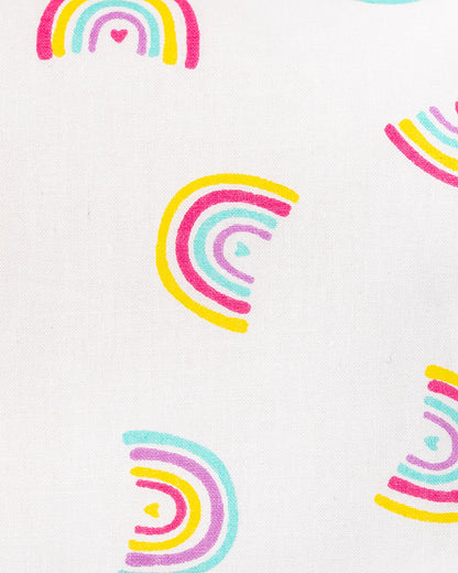 BeeLittle Diaper Changing Mat-With Built-in Pocket-Organic Cotton-Rainbows