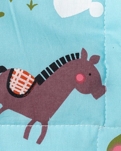BeeLittle Diaper Changing Mat-With Built-in Pocket-Organic Cotton-Farm Frenzy