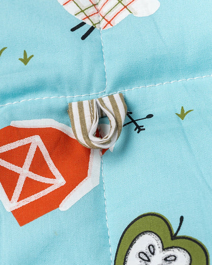 BeeLittle Diaper Changing Mat-With Built-in Pocket-Organic Cotton-Farm Frenzy
