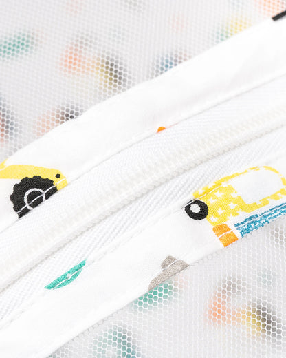 BeeLittle Baby Gadda Set-With Mosquito Net-Organic Cotton-Multicolor-Dump Truck-For Infants