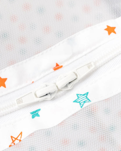 BeeLittle Baby Gadda Set-With Mosquito Net-Organic Cotton-Multicolor-Twinkle Twinkle-For Infants