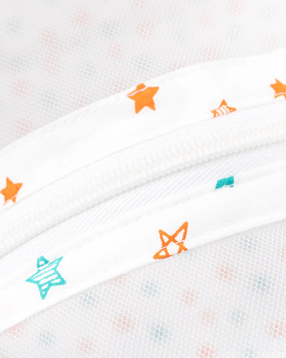 BeeLittle Baby Gadda Set-With Mosquito Net-Organic Cotton-Multicolor-Twinkle Twinkle-For Infants