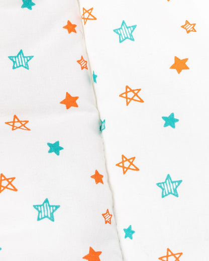 BeeLittle Baby Gadda Set-With Mosquito Net-Organic Cotton-Multicolor-Twinkle Twinkle-For Infants