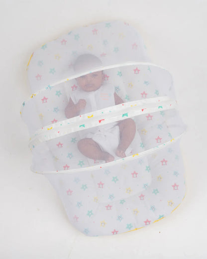 BeeLittle Baby Gadda Set-With Mosquito Net-Organic Cotton-Multicolor-Twinkle Twinkle-For Infants