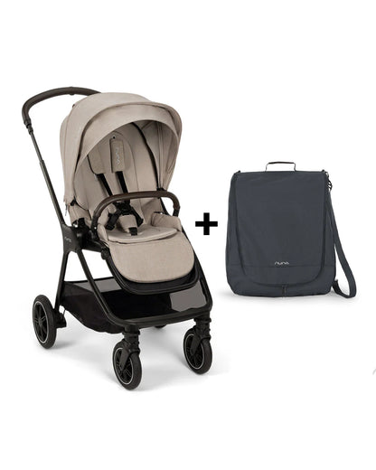 Nuna TRIV Next Stroller-Includes Travel Bag, Rain Cover & Post Adaptors-Reversible Seat-One Hand Fold-Pram for 0 to 4Y (Upto 22Kg)-Chateau