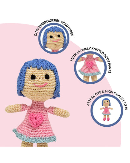 Happy Threads Super Cute Terrific Mini Crochet Doll-Handcrafted-Easily Washable-3M+