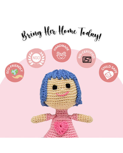 Happy Threads Super Cute Terrific Mini Crochet Doll-Handcrafted-Easily Washable-3M+