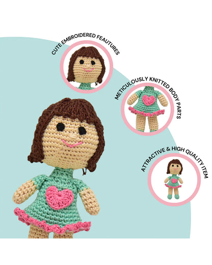 Happy Threads Dainty Mini Crochet Doll-Handcrafted-Easily Washable-3M+
