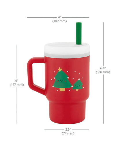 Infantino My 1st Tumbler-100% Premium Silicone-Easy to Grip Handle-Christmas Tree-6M+
