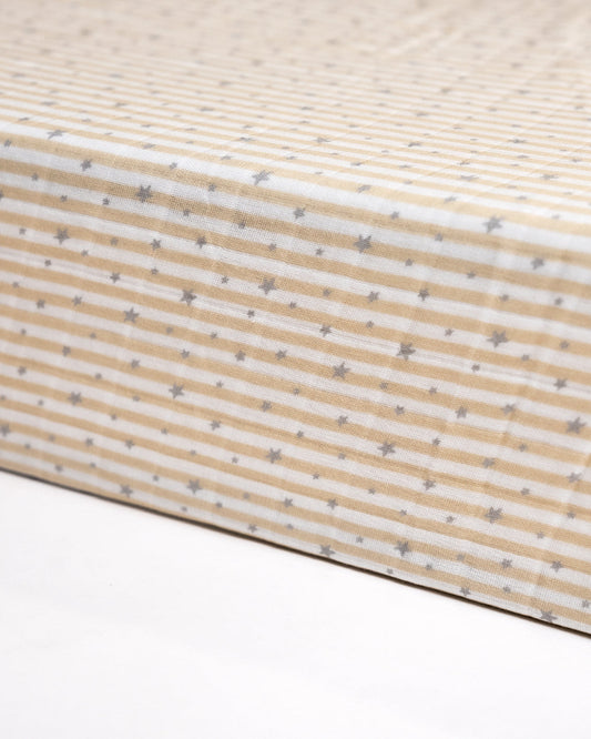 Twingle 100% Organic Muslin Sleepy Owls Baby Bedding Set-Pack of 5-Reversible Quilt, All-round Elastic Bedsheet, Pillow & Bolsters-Eco Certified Genesta baby safe Inks-White & Blue-For Infants