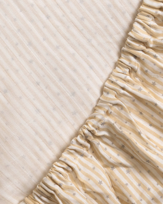 Twingle 100% Organic Muslin Sleepy Owls Baby Bedding Set-Pack of 5-Reversible Quilt, All-round Elastic Bedsheet, Pillow & Bolsters-Eco Certified Genesta baby safe Inks-White & Blue-For Infants