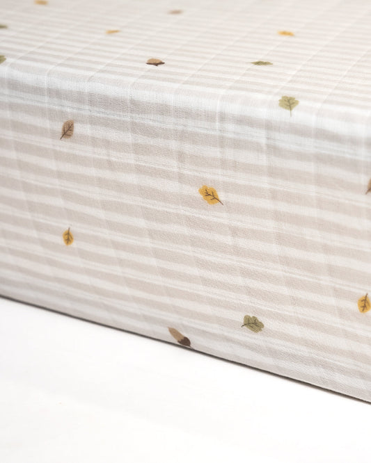 Twingle 100% Organic Muslin Cozy Roars Baby Bedding Set-Pack of 5-Reversible Quilt, All-round Elastic Bedsheet, Pillow & Bolsters-Eco Certified Genesta baby safe Inks-White & Blue-For Infants