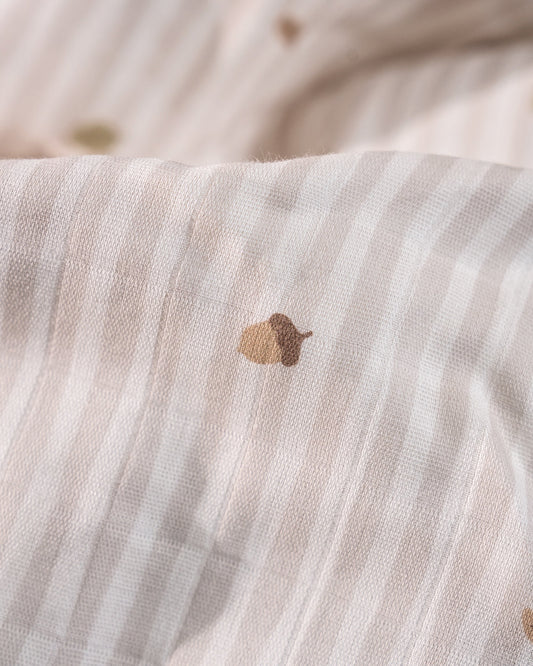 Twingle 100% Organic Muslin Cozy Roars Baby Bedding Set-Pack of 5-Reversible Blanket, All-round Elastic Bedsheet, Pillow & Bolsters-Eco Certified Genesta baby safe Inks-White & Blue-For Infants