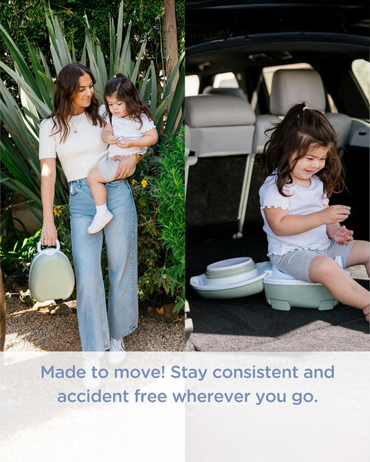 My Carry Potty Blush Pink Portable Potty Chair-With Water Tight Seal-Extra Tall Splash Guard & Non Slip Feet-15M+