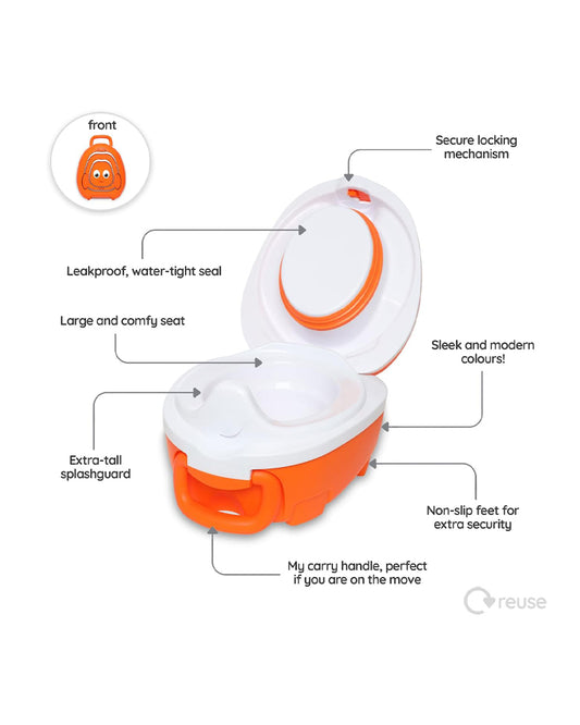 My Carry Potty Clownfish Portable Potty Chair-With Water Tight Seal-Extra Tall Splash Guard & Non Slip Feet-15M+