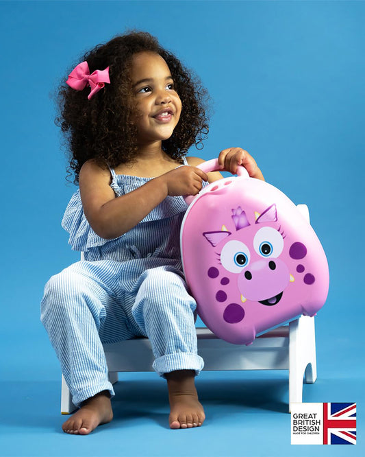 My Carry Potty Pink Dragon Portable Potty Chair-With Water Tight Seal-Extra Tall Splash Guard & Non Slip Feet-15M+