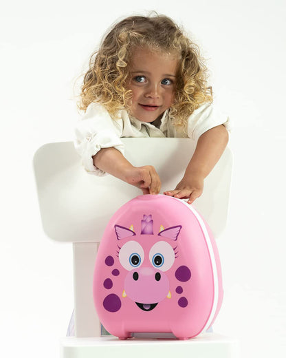 My Carry Potty Pink Dragon Portable Potty Chair-With Water Tight Seal-Extra Tall Splash Guard & Non Slip Feet-15M+