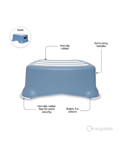 My Carry Potty Ocean Blue My Little Step Stool-With Anti Skid Base-Non Slip Top & Extra Carry Handles-15M+