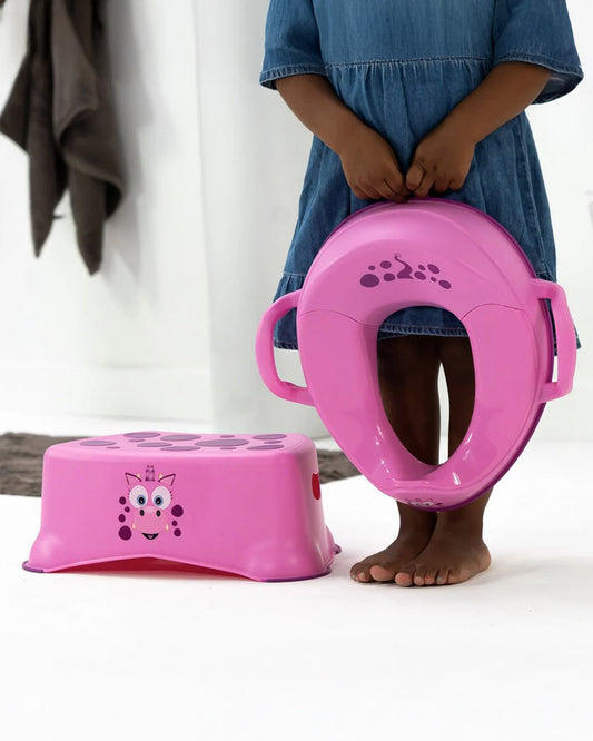 My Carry Potty Pink Dragon My Little Potty Seat with Step Stool-15M+