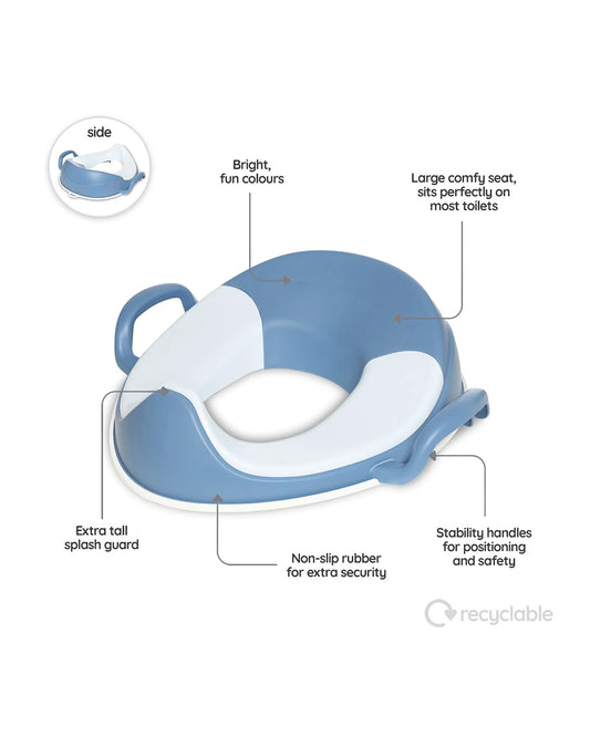 My Carry Potty Ocean Blue My Little Trainer Potty Seat-With Tall Splash Guard-Non Slip Edges & Safety Handles-15M+
