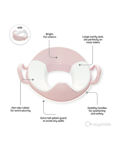 My Carry Potty Blush Pink My Little Trainer Potty Seat-With Tall Splash Guard-Non Slip Edges & Safety Handles-15M+