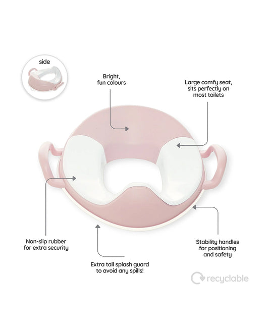 My Carry Potty Blush Pink My Little Trainer Potty Seat-With Tall Splash Guard-Non Slip Edges & Safety Handles-15M+