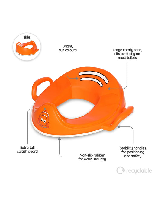 My Carry Potty Clownfish My Little Trainer Potty Seat-With Tall Splash Guard-Non Slip Edges & Safety Handles-15M+