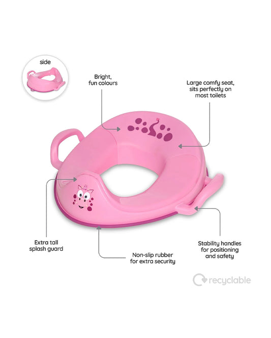 My Carry Potty Pink Dragon My Little Trainer Potty Seat-With Tall Splash Guard-Non Slip Edges & Safety Handles-15M+