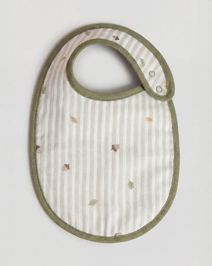 Twingle 100% Organic Muslin Bib-Soft Terry on the Back for maximum Absorbency-Trusted YKK Snaps-Roar & Autumn Print-Pack of 2-For Infants