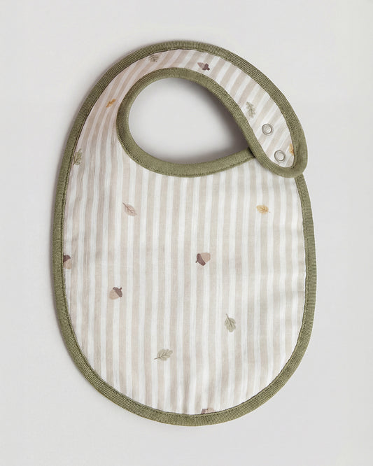 Twingle 100% Organic Muslin Bib-Soft Terry on the Back for maximum Absorbency-Trusted YKK Snaps-Roar & Autumn Print-Pack of 2-For Infants