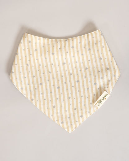 Twingle 100% Organic Muslin Bandana Bib-Dual Layer for Maximum Absorbency-Trusted YKK Snaps-Owls & Stars Print-Pack of 2-For Infants