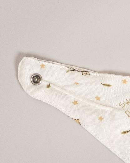Twingle 100% Organic Muslin Bandana Bib-Dual Layer for Maximum Absorbency-Trusted YKK Snaps-Owls & Stars Print-Pack of 2-For Infants