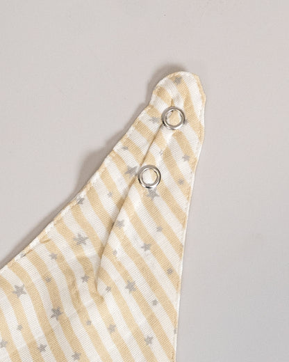 Twingle 100% Organic Muslin Bandana Bib-Dual Layer for Maximum Absorbency-Trusted YKK Snaps-Owls & Stars Print-Pack of 2-For Infants