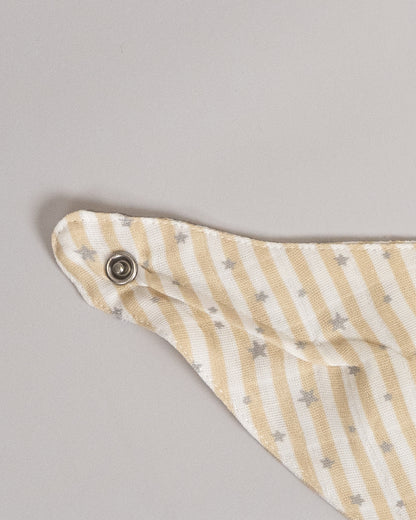 Twingle 100% Organic Muslin Bandana Bib-Dual Layer for Maximum Absorbency-Trusted YKK Snaps-Owls & Stars Print-Pack of 2-For Infants
