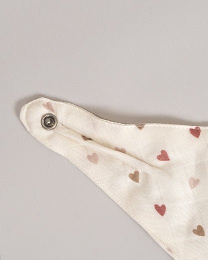 Twingle 100% Organic Muslin Bandana Bib-Dual Layer for Maximum Absorbency-Trusted YKK Snaps-Deer & Hearts Print-Pack of 2-For Infants