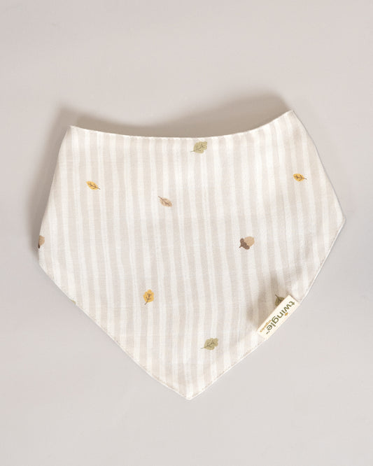 Twingle 100% Organic Muslin Bandana Bib-Dual Layer for Maximum Absorbency-Trusted YKK Snaps-Roar & Autumn Print-Pack of 2-For Infants