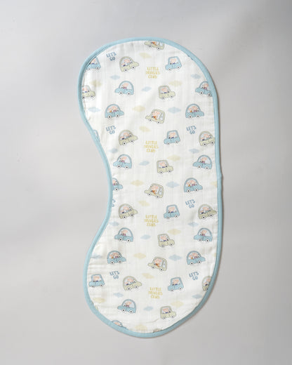 Twingle 100% Organic Muslin Burp Cloth-Reversible Design-Converts to Bib-Trusted YKK Snap-Driver & Checks Print-Pack of 2-For Infants
