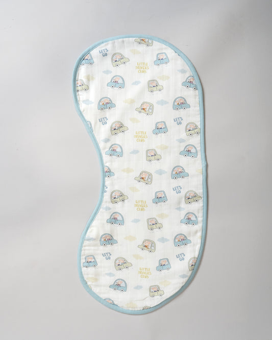 Twingle 100% Organic Muslin Burp Cloth-Reversible Design-Converts to Bib-Trusted YKK Snap-Driver & Checks Print-Pack of 2-For Infants